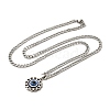 Enamel Flower with Eye Pendant Necklaces NJEW-C043-05P-2