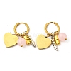 304 Stainless Steel Glass Beads Hoop Earrings EJEW-D308-08PG-2