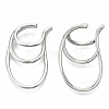 Brass Cuff Earrings EJEW-S201-204P-NF-2