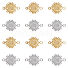 DICOSMETIC 12Pcs 2 Colors Ion Plating(IP) 304 Stainless Steel Cabochon Connector Settings STAS-DC0014-22-1