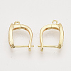 Brass Micro Pave Cubic Zirconia Hoop Earring Findings with Latch Back Closure KK-T048-027G-NF-2