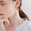 Titanium Steel Heart with Sun Dangle Hoop Earrings for Women JE921A-7
