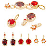 4Pcs 2 Styles Brass Micro Pave Cubic Zirconia & 2Pcs Stainless Steel Rhinestone Pendants ZIRC-TA0001-29-1