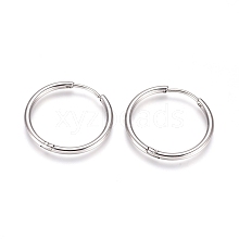 304 Stainless Steel Huggie Hoop Earrings EJEW-G272-02-20mm-P