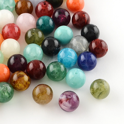 Round Imitation Gemstone Acrylic Beads X-OACR-R029-16mm-M-1