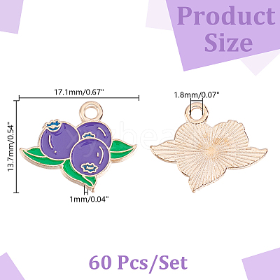 60Pcs Alloy Enamel Pendants ENAM-HY0001-64-1