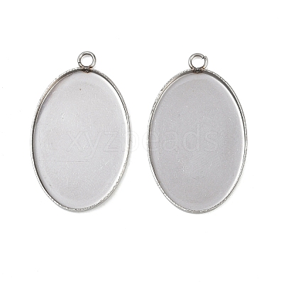Tarnish Resistant 304 Stainless Steel Pendant Cabochon Settings STAS-K148-03-1