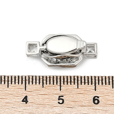 Brass Micro Pave Cubic Zirconia Box Clasps KK-P291-36P-1