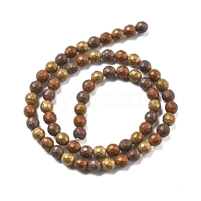 PVD Vacuum Plating Non-magnetic Synthetic Hematite Beads Strands G-F682-01B-1