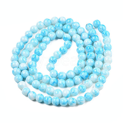 Spray Painted Glass Bead Strands GLAA-R139-8mm-10-1