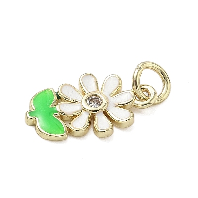 Brass Micro Pave Cubic Zirconia Charms KK-K368-04B-G-1