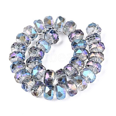 Electroplate Transparent Glass Beads Strands EGLA-N022-04A-D06-1