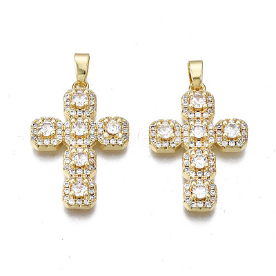 Brass Micro Pave Cubic Zirconia Pendants ZIRC-N039-157A-NF-1