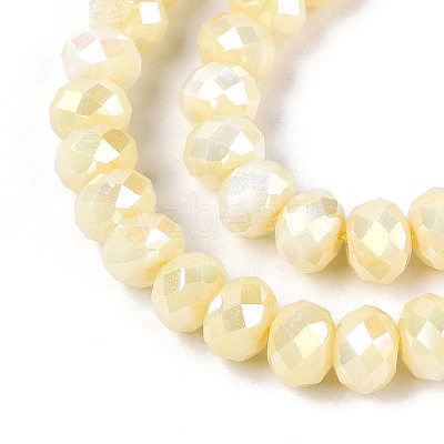 Anti-Tarnish Electroplate Rondelle Glass Beads Strands EGLA-T021-6mm-17-04-1
