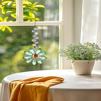 1Pc Glass Flower Hanging Ornaments HJEW-LP0002-65E-1