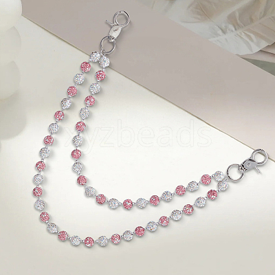1Pc Polymer Clay Rhinestone Round Beaded Pants Chains AJEW-BM0001-29A-02-1