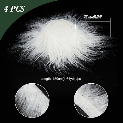 Artificial Fox Fur Trimming DIY-WH0043-55-1