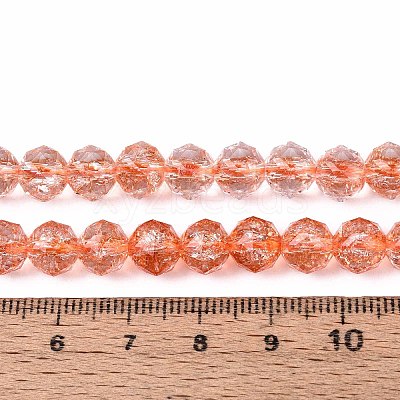 Crackle Transparent Glass Beads Strands GLAA-N063-8mm-06-1