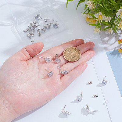 Brass Stud Earring Findings KK-ME0002-57-1