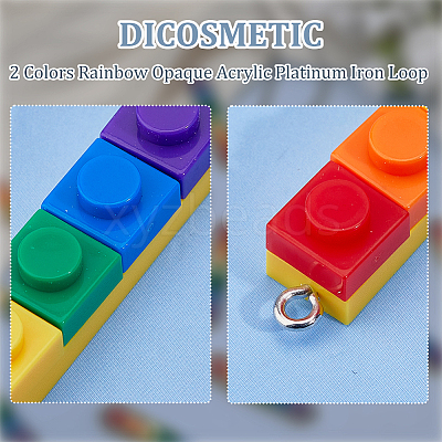 20Pcs 2 Colors Opaque Acrylic Pendants MACR-DC0001-24-1