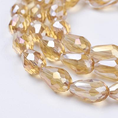 Electroplate Glass Beads Strands EGLA-D015-15x10mm-24-1