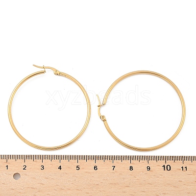 Ion Plating(IP) 304 Stainless Steel Hoop Earrings EJEW-N0016-11G-H-1