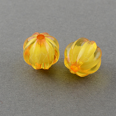 Autumn Theme Transparent Acrylic Beads TACR-S089-10mm-07-1