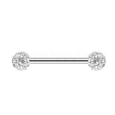 Stainless Steel Micro Pave Cubic Zirconia Nipple Rings WG80671-02-1