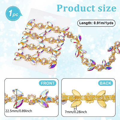 1 Yard Glass Rhinestone Chains DIY-WH0061-027G-1