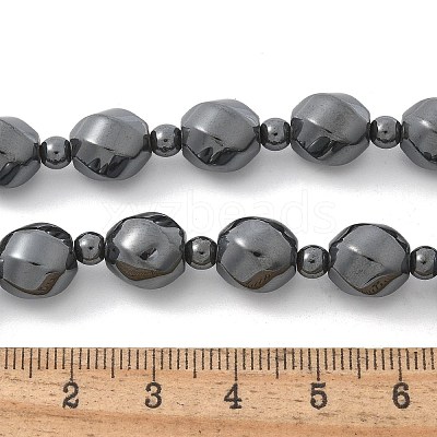 Round Twist Synthetic Non-Magnetic Hematite Beaded Necklaces NJEW-R020-04-1