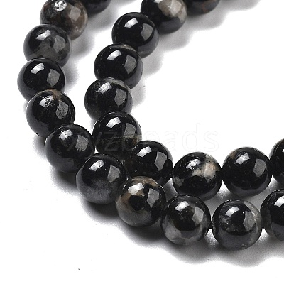 Natural Black Tourmaline Beads Strands G-Q031-A01-6mm-1