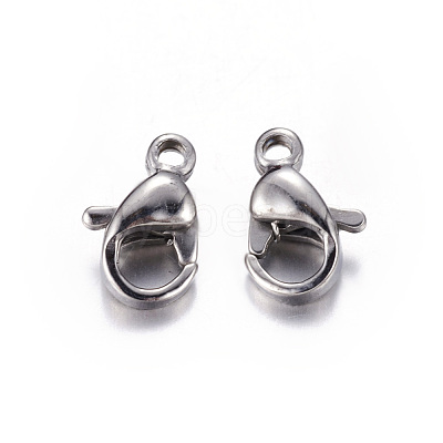 Tarnish Resistant 304 Stainless Steel Lobster Claw Clasps STAS-R050-9x5mm-1
