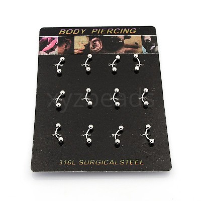 Tarnish Resistant 316L Surgical Stainless Steel Eyebrow Rings AJEW-P002-09-1