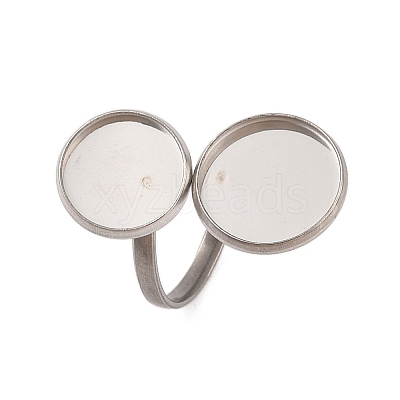 Non-Tarnish 304 Stainless Steel Open Cuff Ring Findings STAS-E124-05M-P-1