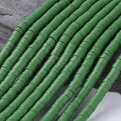 Flat Round Handmade Polymer Clay Beads CLAY-R067-6.0mm-46-1