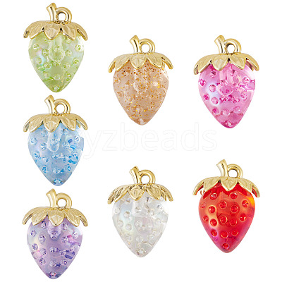 14Pcs 7 Styles Transparent Acrylic with Alloy Pendants TACR-TA0001-86-1