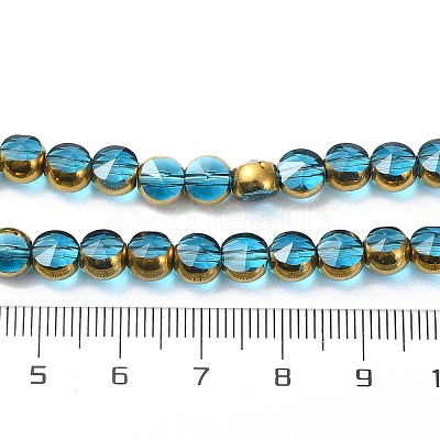 Half Plated Electroplate Transparent Glass Beads Strands EGLA-E060-02A-HP01-1