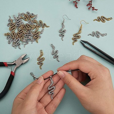 60Pcs 2 Colors Alloy Pendants TIBEP-SZ0001-08-1