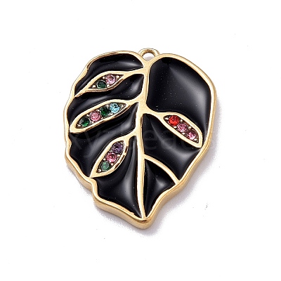 Ion Plating(IP) 304 Stainless Steel Enamel Pendants STAS-E187-11G-1