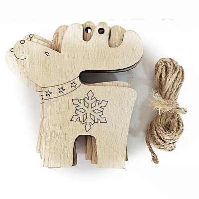 Unfinished Wood Pendant Decorations XMAS-PW0001-170-01-1