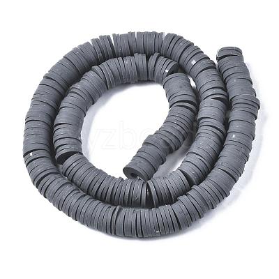 Flat Round Handmade Polymer Clay Beads CLAY-R067-10mm-41-1