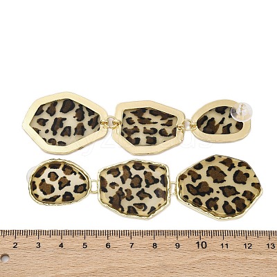 Alloy acrylic Dangle Stud Earrings EJEW-M075-01G-03-1