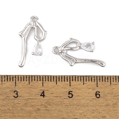 Brass Micro Pave Clear Cubic Zirconia Pendants LS-KK-L212-06P-1