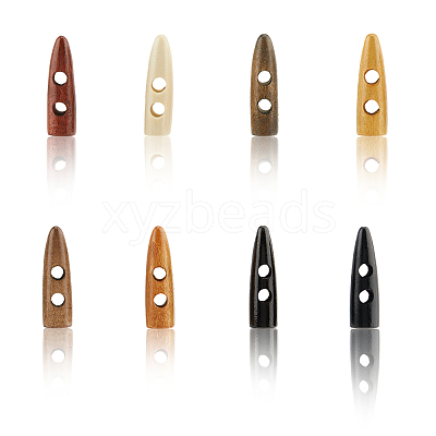 64Pcs 8 Colors 2-Hole Wood Buttons WOOD-GF0002-35B-1