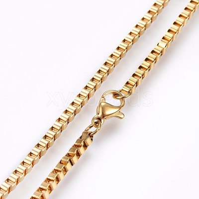 304 Stainless Steel Box Chain Necklaces NJEW-F226-05G-03-1