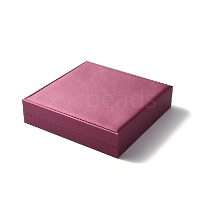 Rectangle PU Leather pendant Necklace Jewelry Storage Box CON-WH0094-21-1