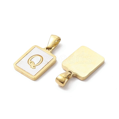 Ion Plating(IP) 304 Stainless Steel Pave Shell Pendants STAS-G327-01G-Q-1