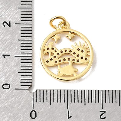 Brass Micro Pave Cubic Zirconia Pendants KK-P343-01C-G-1