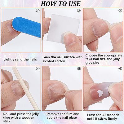 1 Bag ABS Plastic Mermaid Metallic Effect Press On False Nails MRMJ-CP0001-63-1
