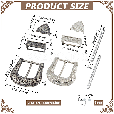 2Boxes 2 Colors Belt Alloy Buckle Sets FIND-BC0014-24-1